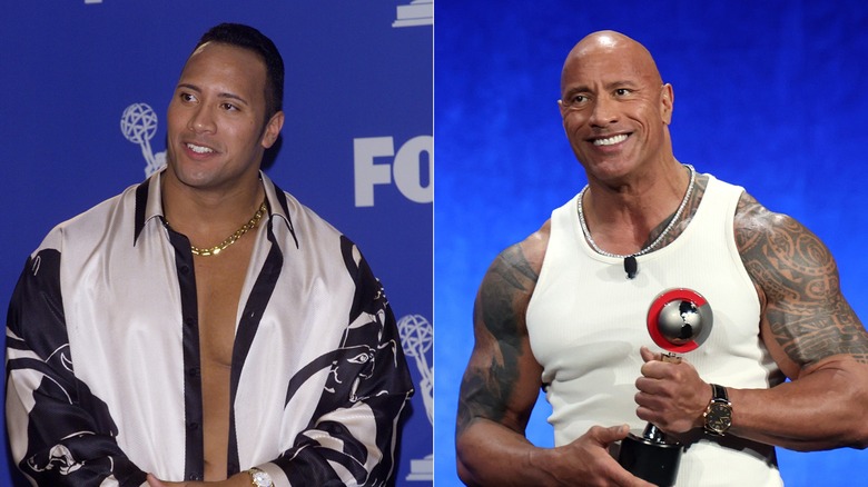 Dwayne Johnson then and now