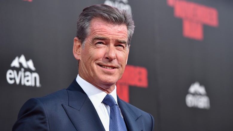 Pierce Brosnan gives charming smile