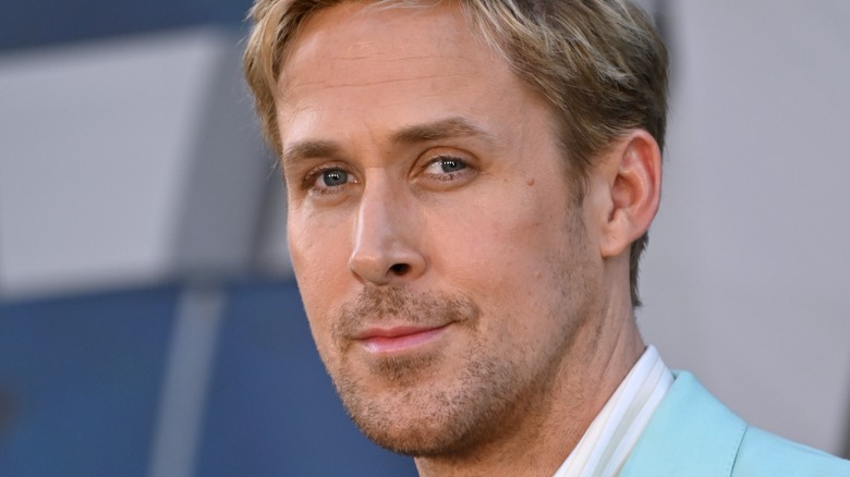 Gosling wearing a blue suit