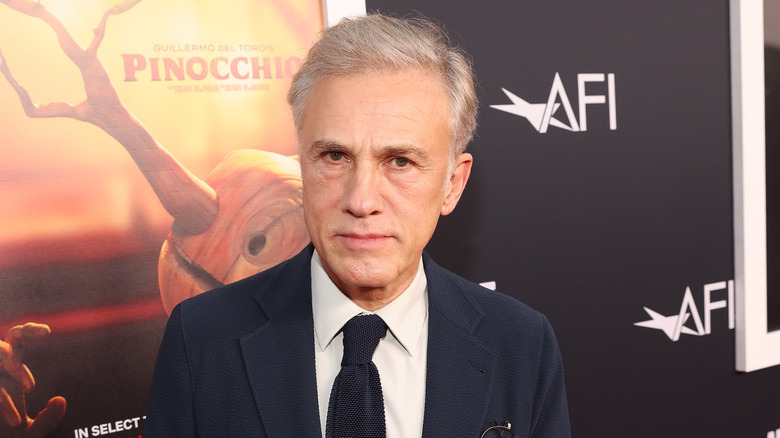 Christoph Waltz poses at premiere