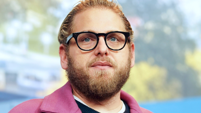 Jonah Hill looks up