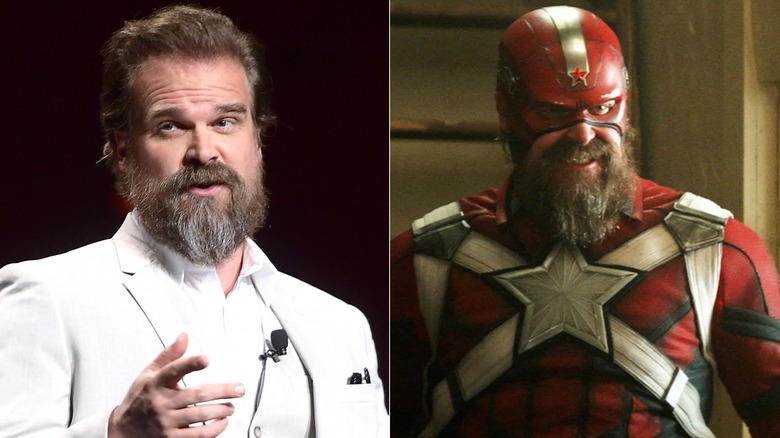 David Harbour and Red Guardian dressed up