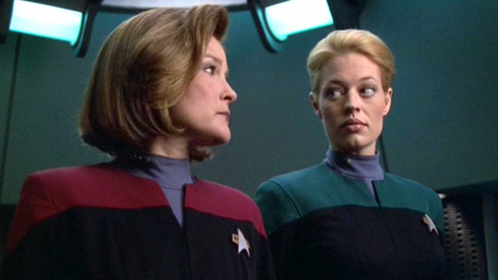 Kate Mulgrew and Jeri Ryan in Star Trek: Voyager