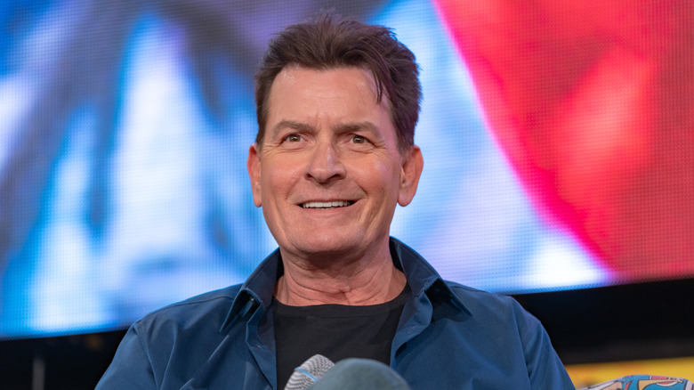 Charlie Sheen smiling