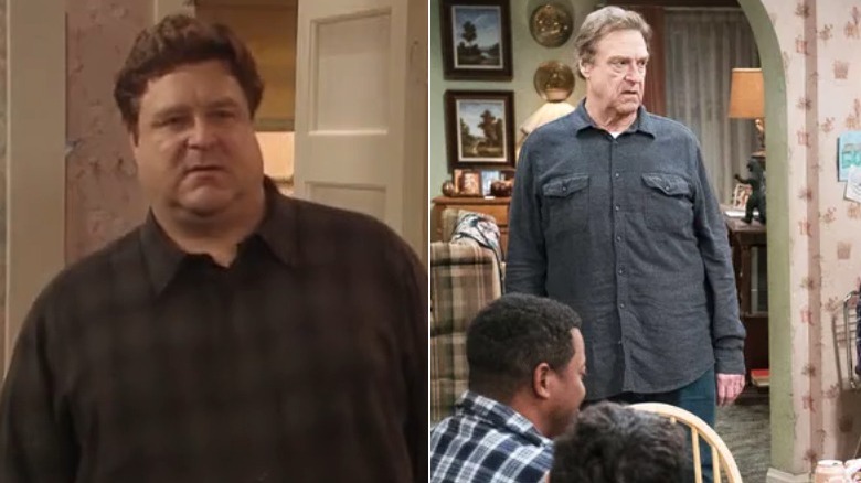 A split image of John Goodman