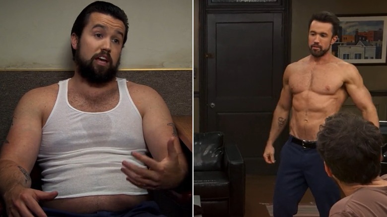 A split image of Rob McElhenney