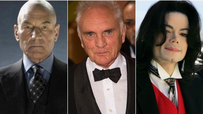 Patrick Stewart, Terence Stamp, and Michael Jackson