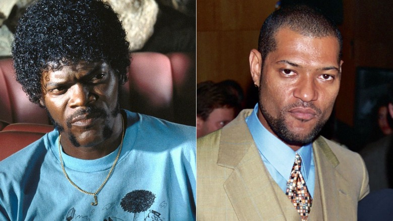 Jackson as Jules in the diner; Fishburne in the '90s