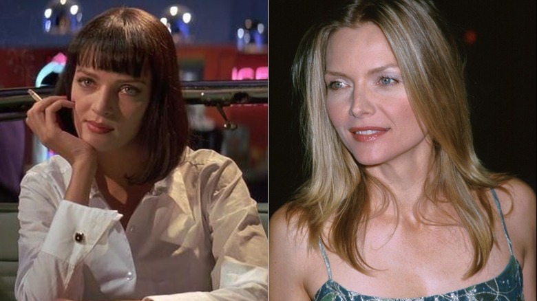 Thurman as Mia Wallace; Pfeiffer in the 90s