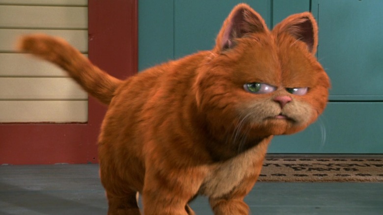 Garfield walking with side eye