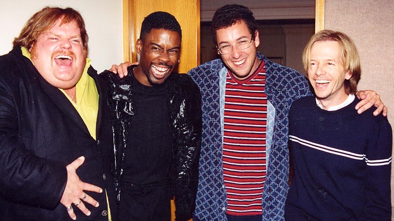 Chris Farley, Chris Rock, Adam Sandler, and David Spade