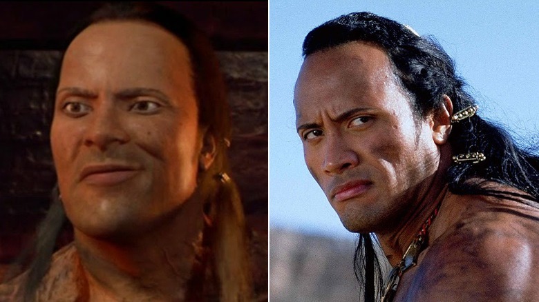 The Scorpion King in human and scorpion form