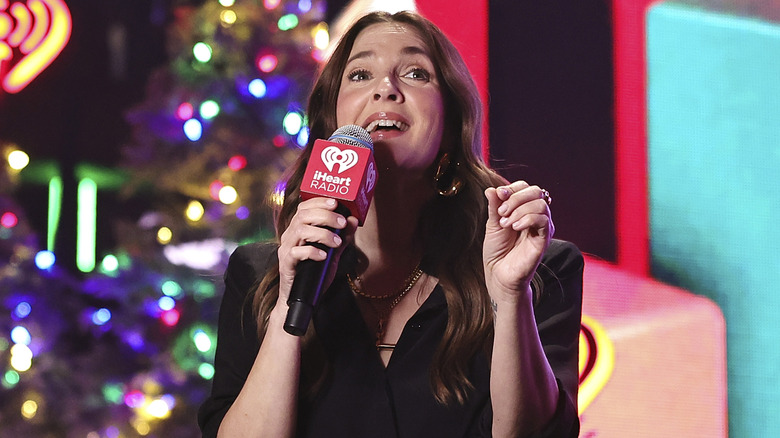 Drew Barrymore on-stage at Jingle Ball 2024