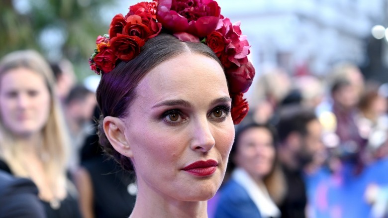 Natalie Portman with flower headwear