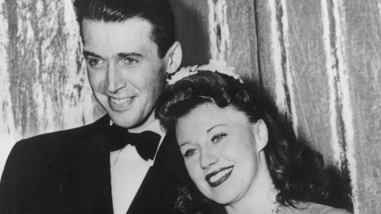 Jimmy Stewart poses with Ginger Rogers.