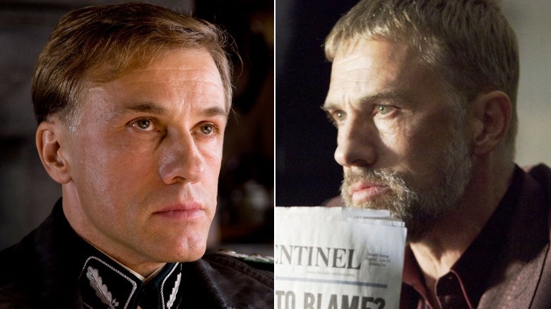 Hans Landa glowers/Benjamin Chudnofsky holds a newspaper