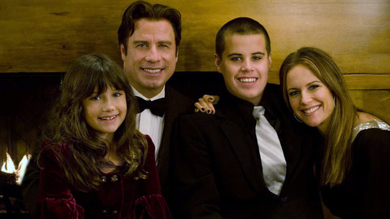 The Travolta family poses together