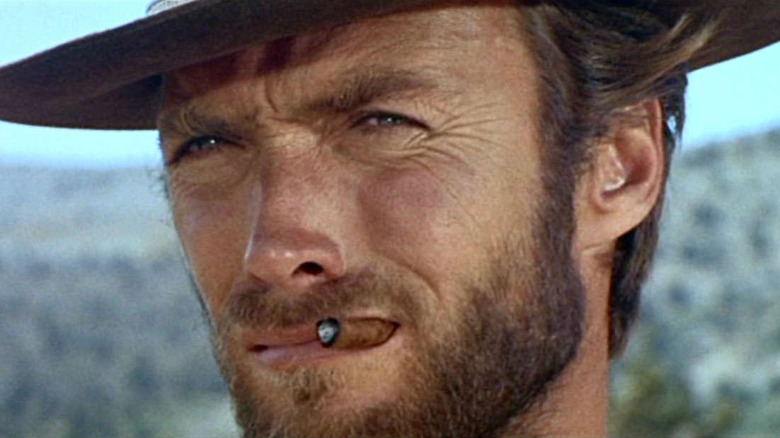 Clint Eastwood squinting and smoking