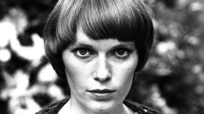 Mia Farrow looking