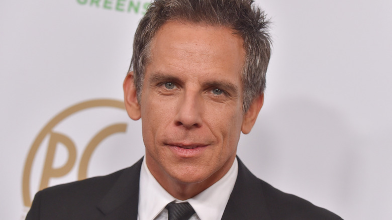 Ben Stiller seriously looks at camera