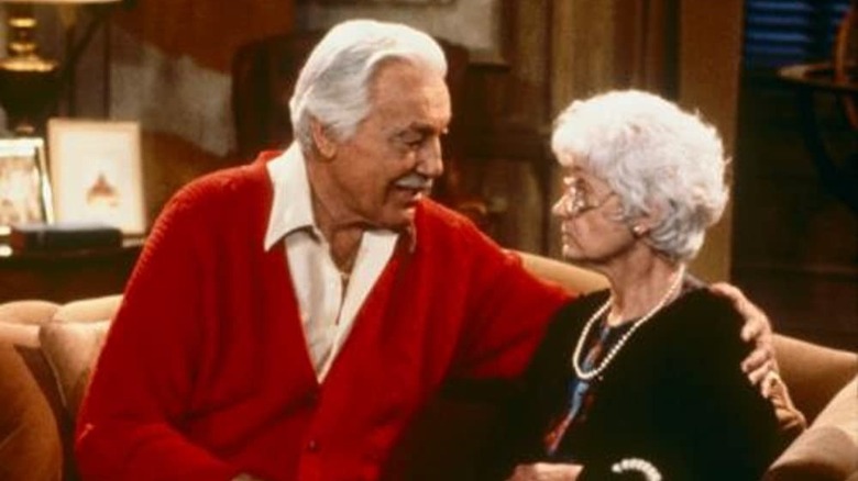 Cesar Romero and Estelle Getty in The Golden Girls