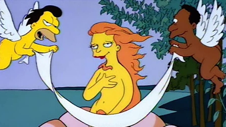 Mindy, Lenny and Carl in the Birth of Venus