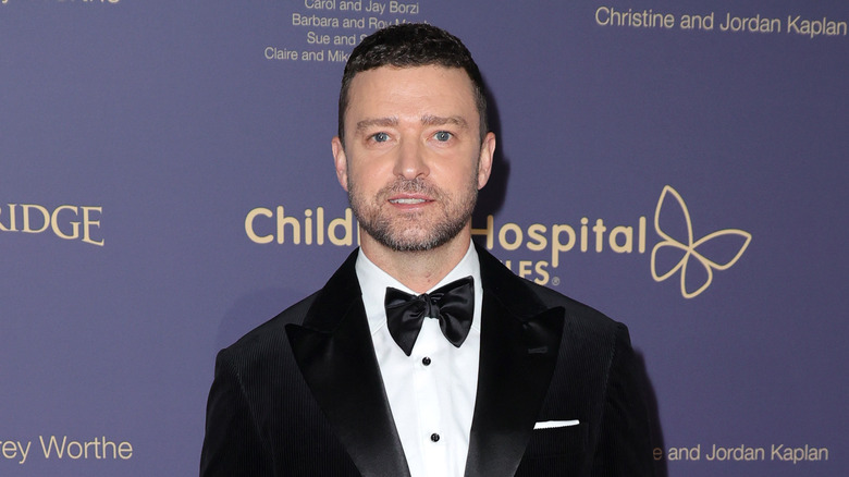 Justin Timberlake wears a tuxedo