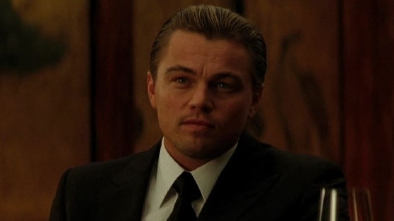 Leonardo DiCaprio in a suit in close-up