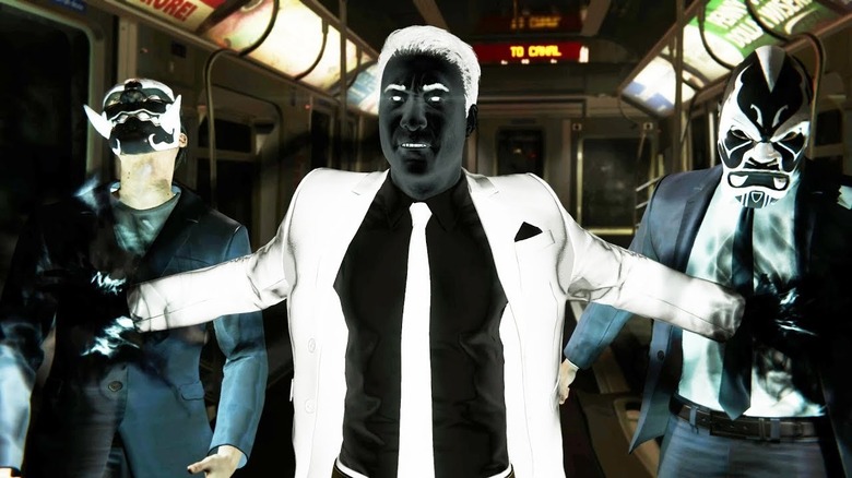 Mr. Negative on train