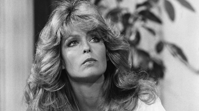 Farrah Fawcett looking up