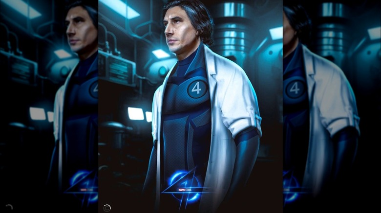 Adam Driver in Mr. Fantastic suit