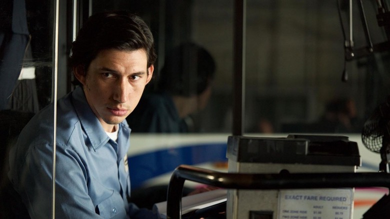 Adam Driver at wheel of bus