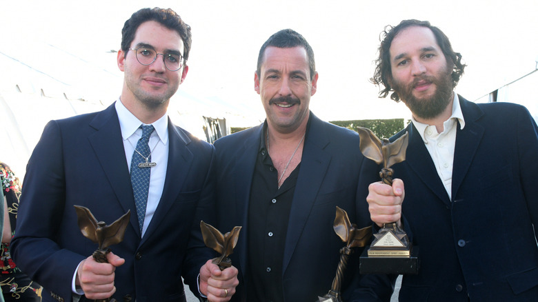 Benny Safdie, Adam Sandler and Josh Safdie at the 2020 Film Independent Spirit Awards