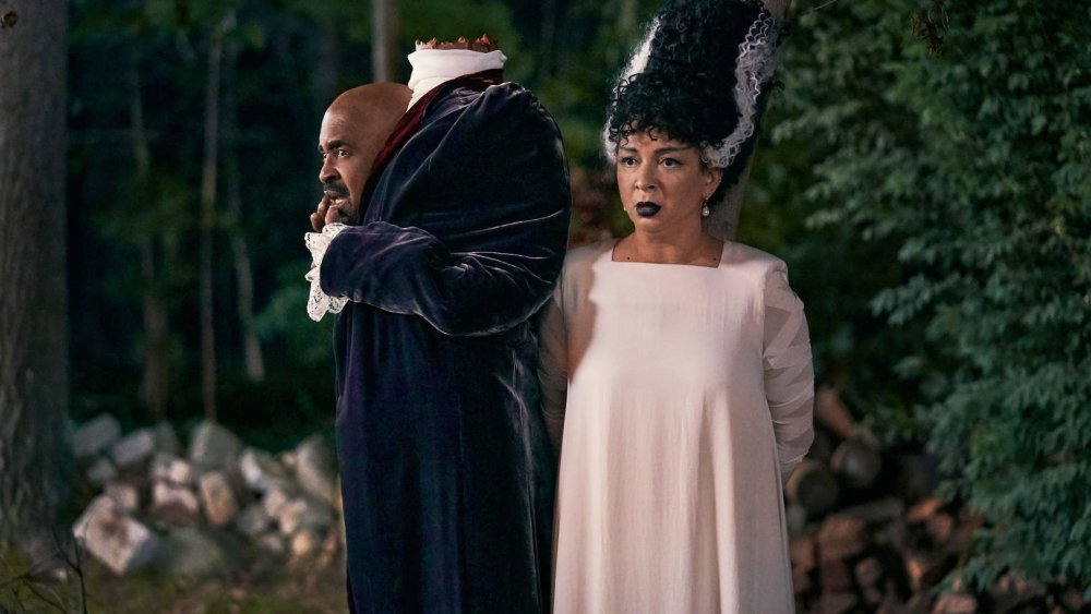 Tim Meadows as Mr. Lester Herlihy and Maya Rudolph as Mrs. Herlihy in Hubie Halloween