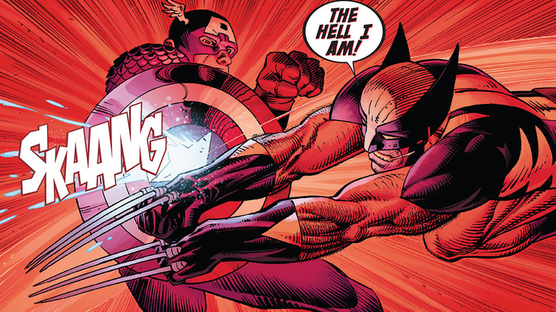 Wolverine attacking Captain America