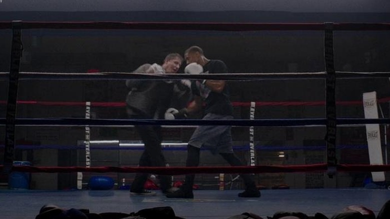 Rocky and Adonis Creed sparring in gym