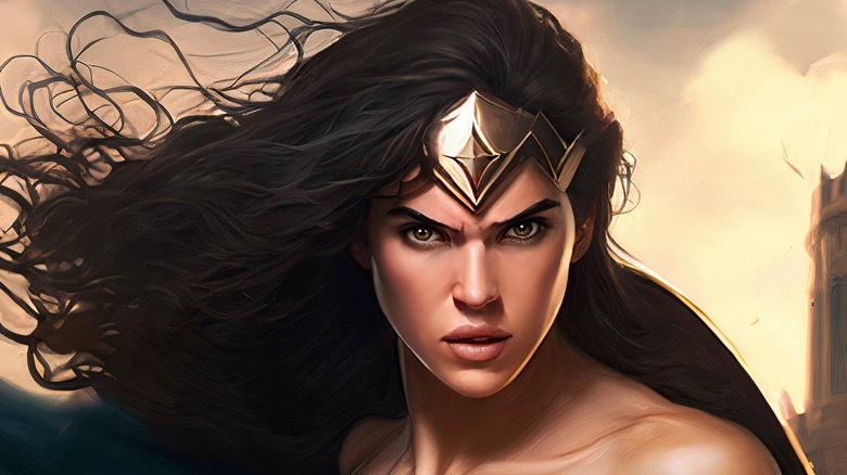 Wonder Woman staring stern expression