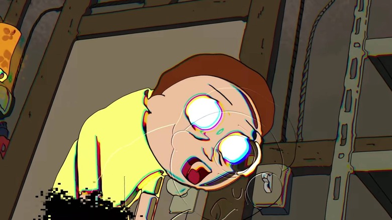 Morty getting consumed by the glitch