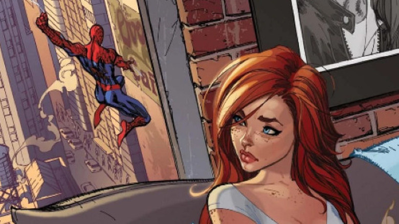 Mary Jane watches Spider-Man leave