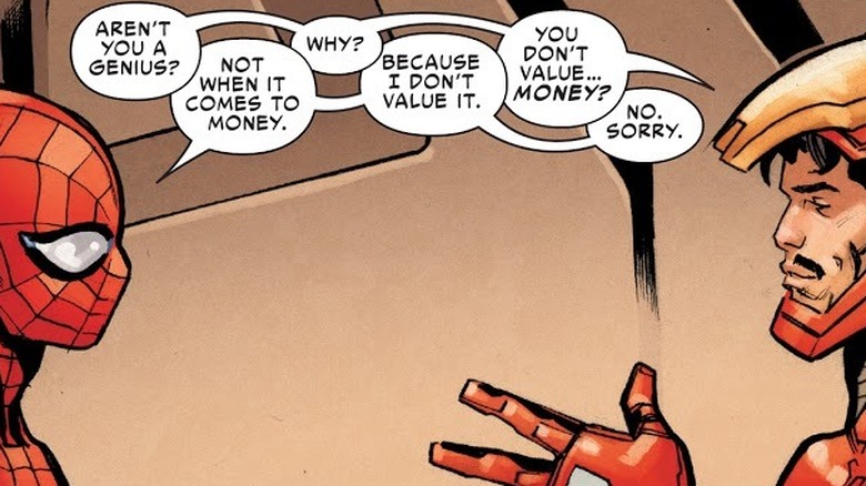 Spider-Man and Iron Man discuss money