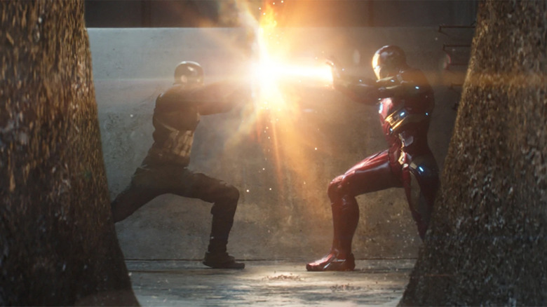 Captain America fighting Iron Man