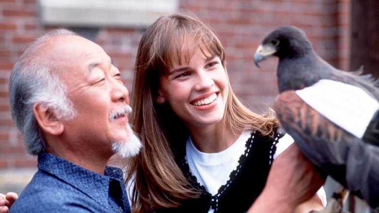 Mr. Miyagi and Julie Pierce with bird