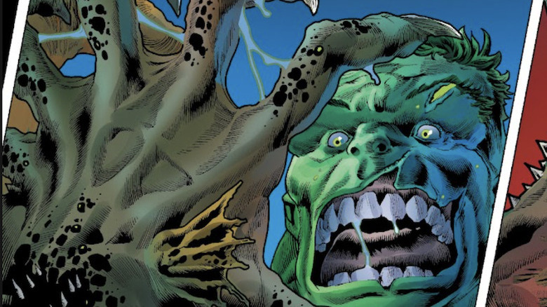 Hulk staring into Abomination's Head-Fist