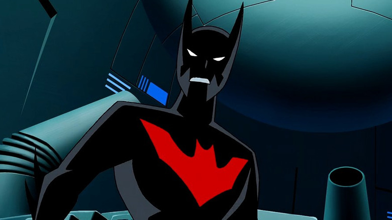 Batman Beyond's Batman frowning