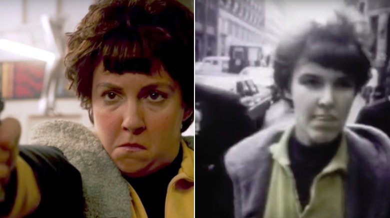 Valerie Solanas on American Horror Story and Valerie Solanas in news footage of her arrest