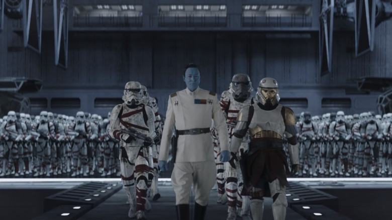 Thrawn flanked by stormtroopers