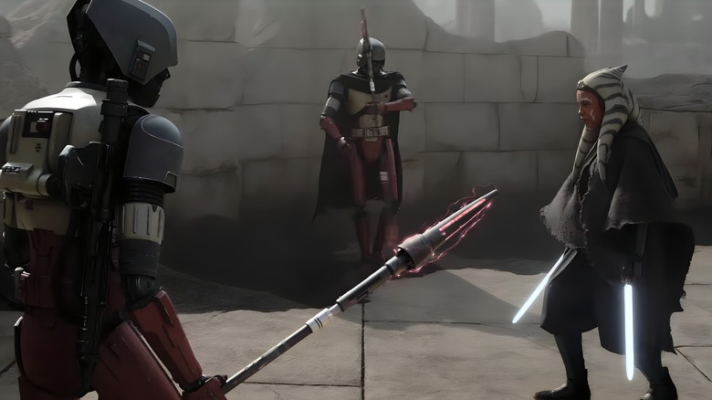 Ahsoka battling droids