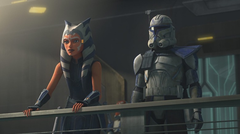 Ahsoka and Rex by a railing