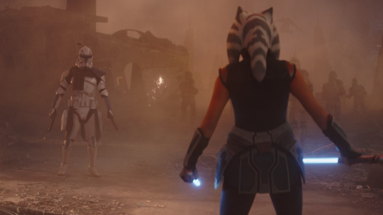 Captain Rex addresses Ahsoka