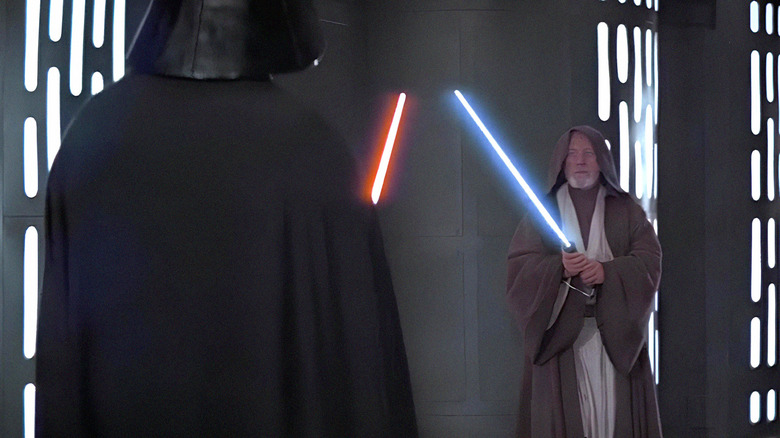 Obi-Wan fighting Darth Vader